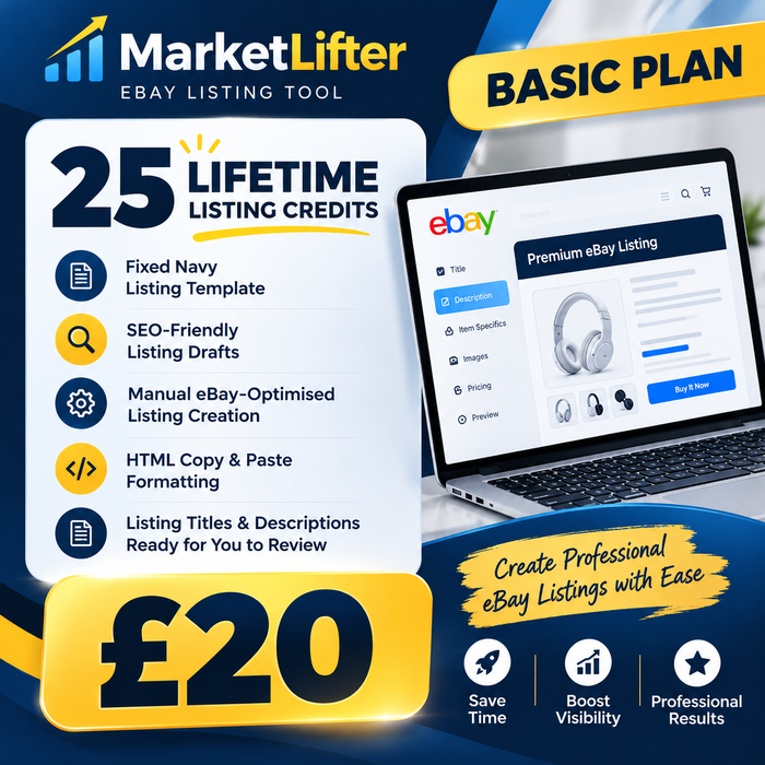 MarketLifter Basic — 25 Lifetime Listing Credits